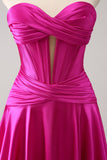 Fuchsia A-Line Sweetheart Corset Short Cocktail Dress