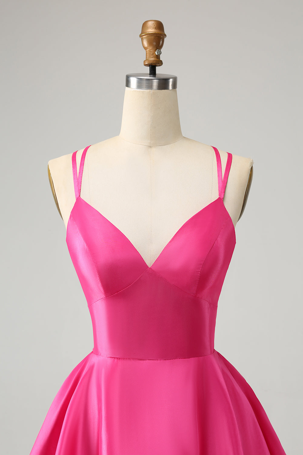 Fuchsia A-Line Spaghetti Straps Backless Cocktail Dress