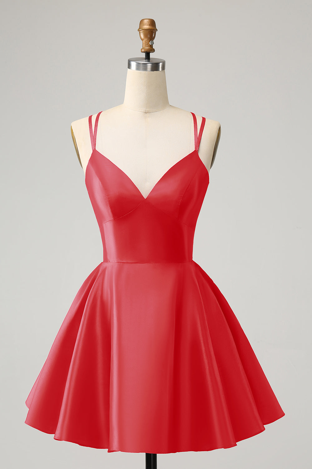 Fuchsia A-Line Spaghetti Straps Backless Cocktail Dress