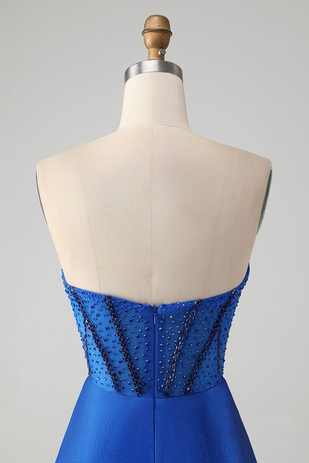 Sparkly Royal Blue Tight Strapless Short Cocktail Dress with Beading