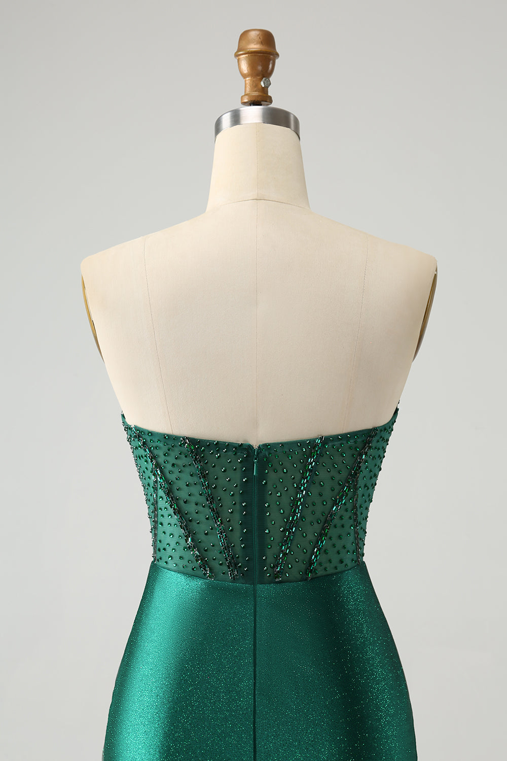Dark Green Bodycon Strapless Corset Short Cocktail Dress