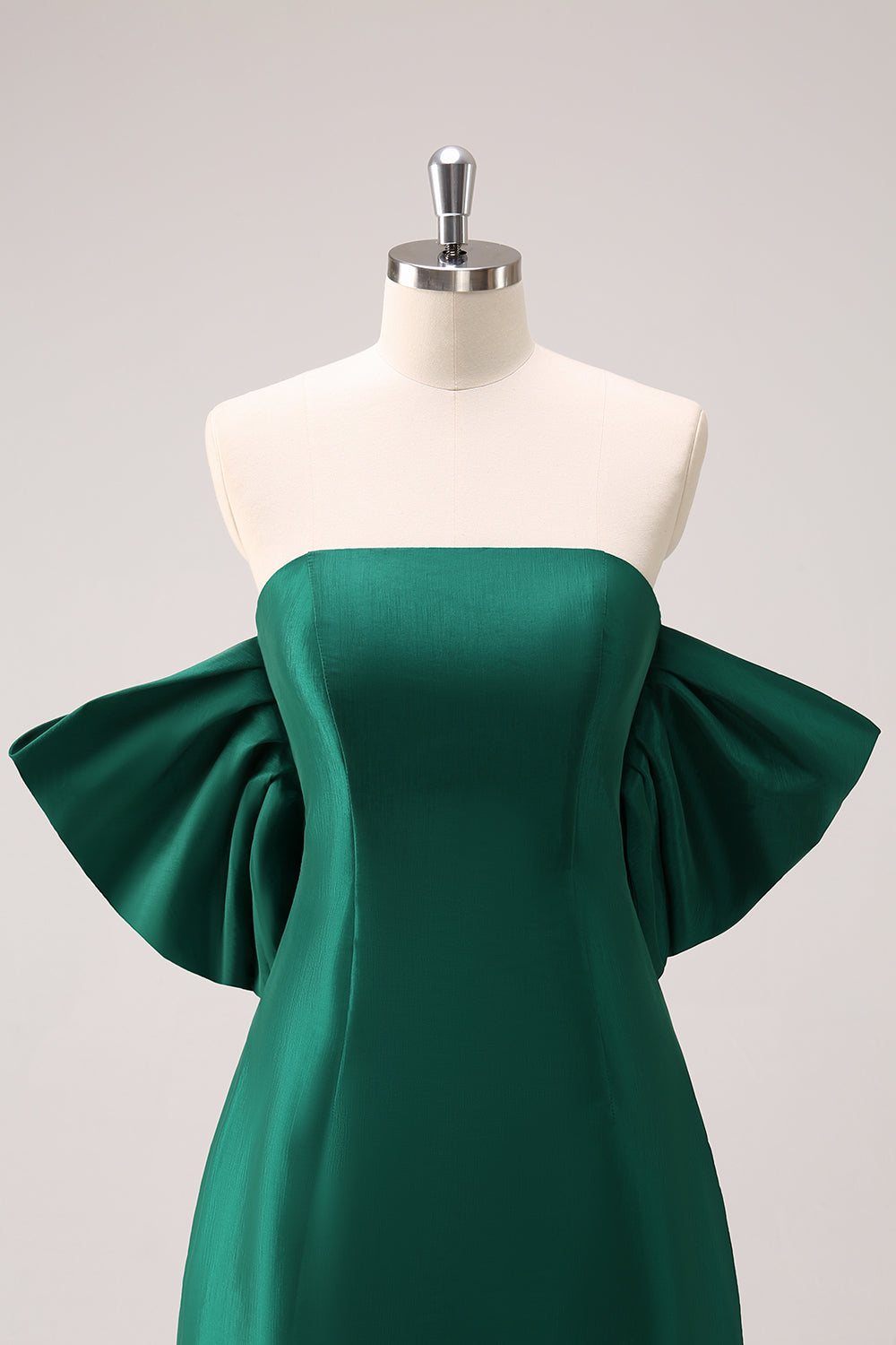 Dark Green Strapless A Line Short Cocktail Dress with Bow