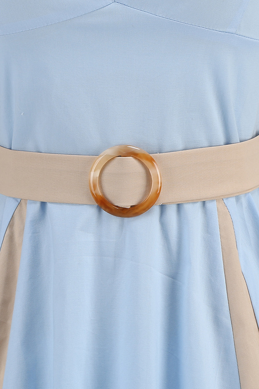 A Line Blue Halter Vintage 1950s Dress