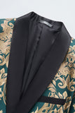 Dark Green Men's Formal Blazer with Embroidery