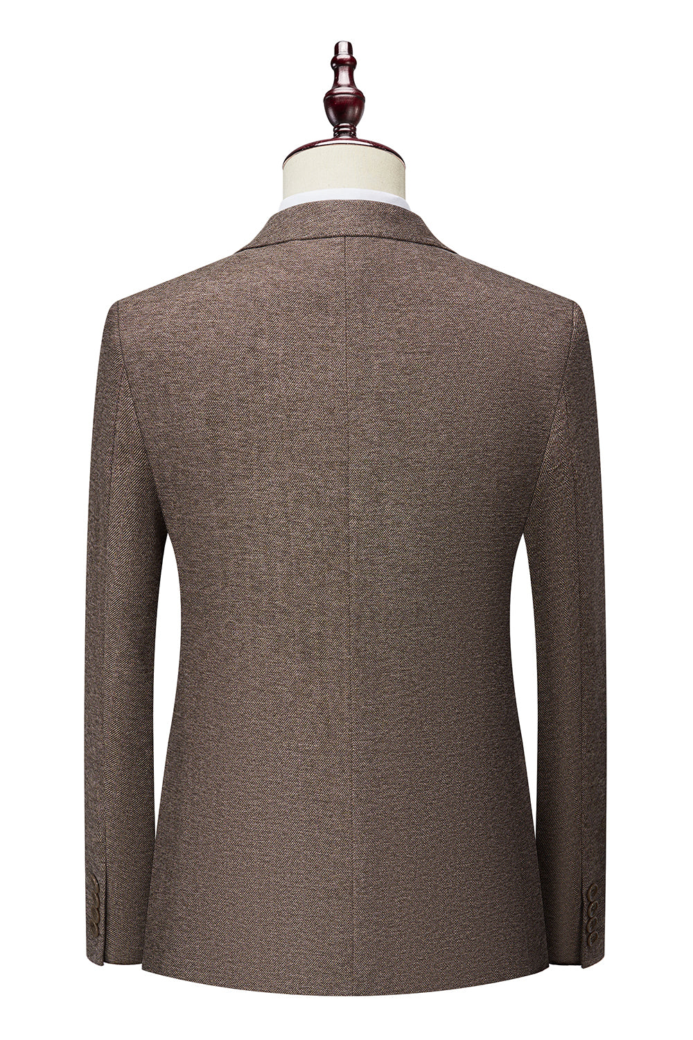 Brown Slim Fit 3 Pieces Double Breasted  Formal Men's Suits