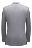 Simple Grey Shawl Lapel 3 Piece Men's Formal Suits