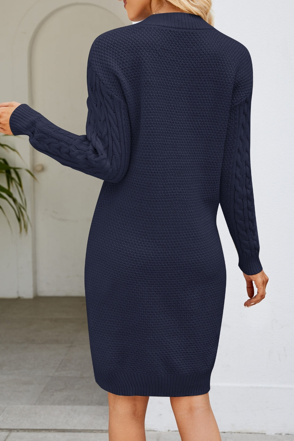 Apricot V Neck Knit Sweater with Long Sleeve