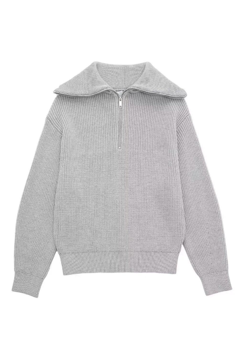 Black Half-zip Lapel Sweater