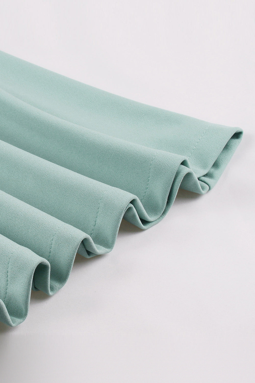 Green Ruffles Short Sleeves Retro 1950s Dress