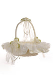 Apricot Wedding Flower Basket with Lace