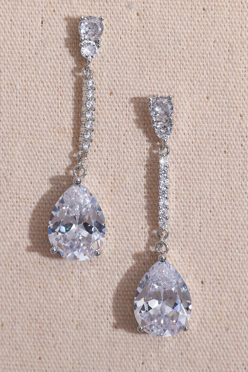 Elegant Silver Gemstone Drop Earrings