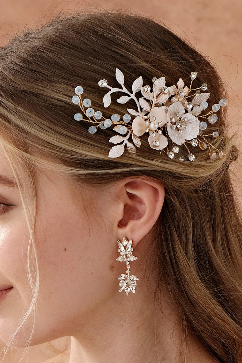 Flower Crystal Pearl Rhinestone Wedding Hair Clip