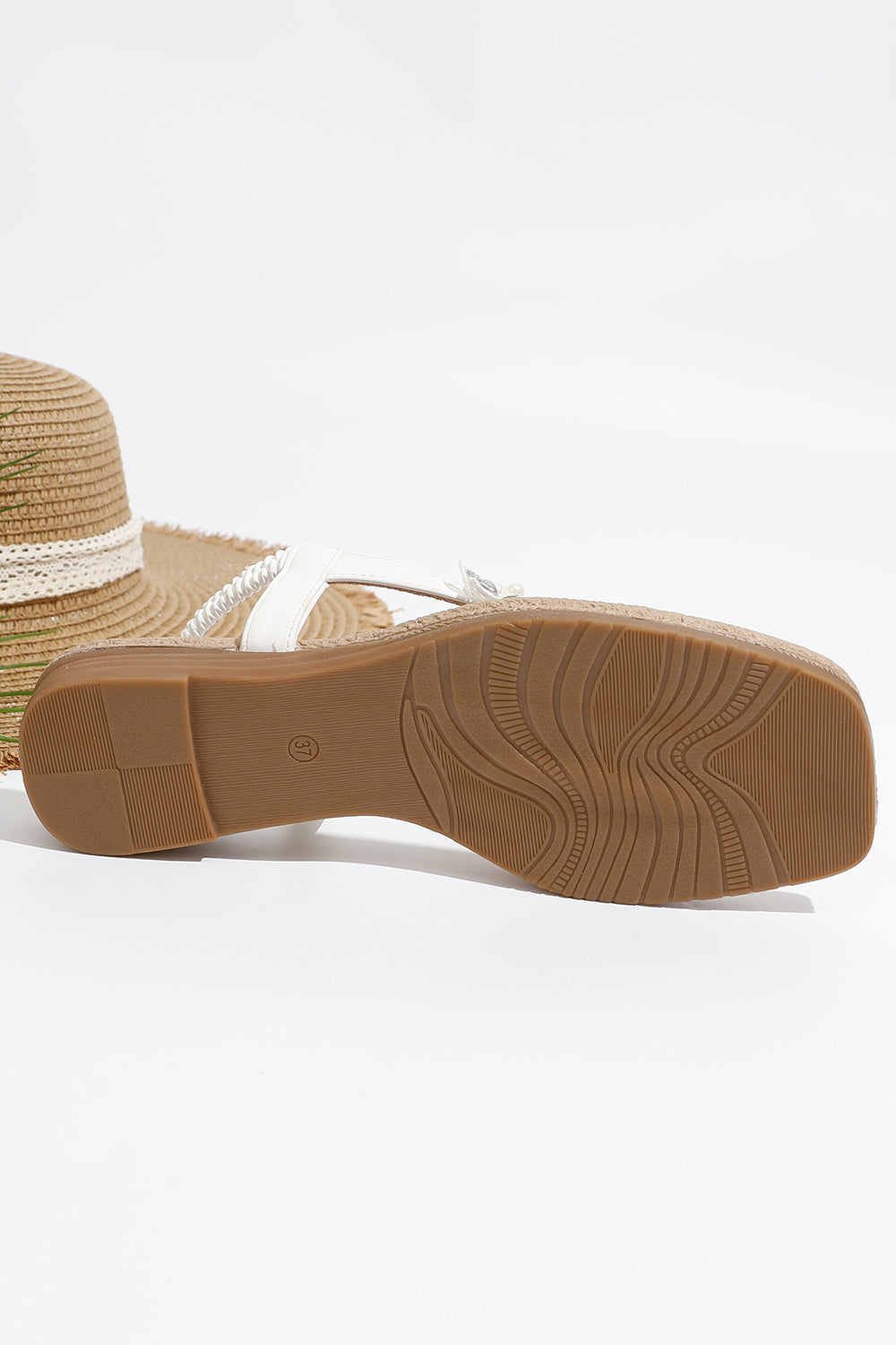 Comfortable White Ankle Strap Womens Flat Sandal