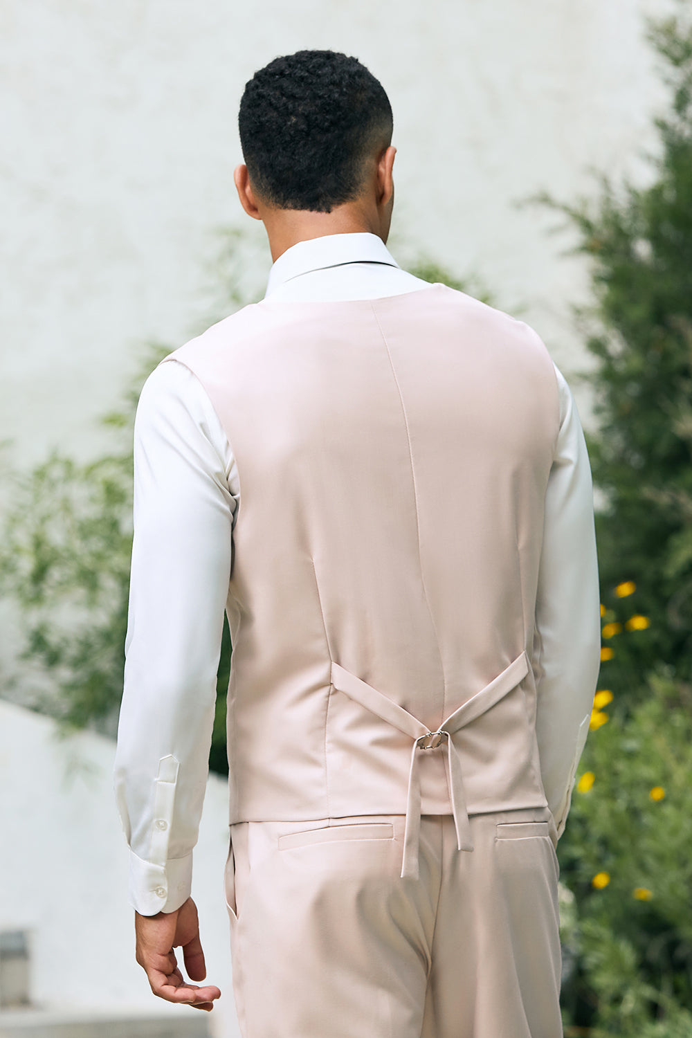 Light Khaki Peak Lapel 3 Piece One Button Men's Formla Suits