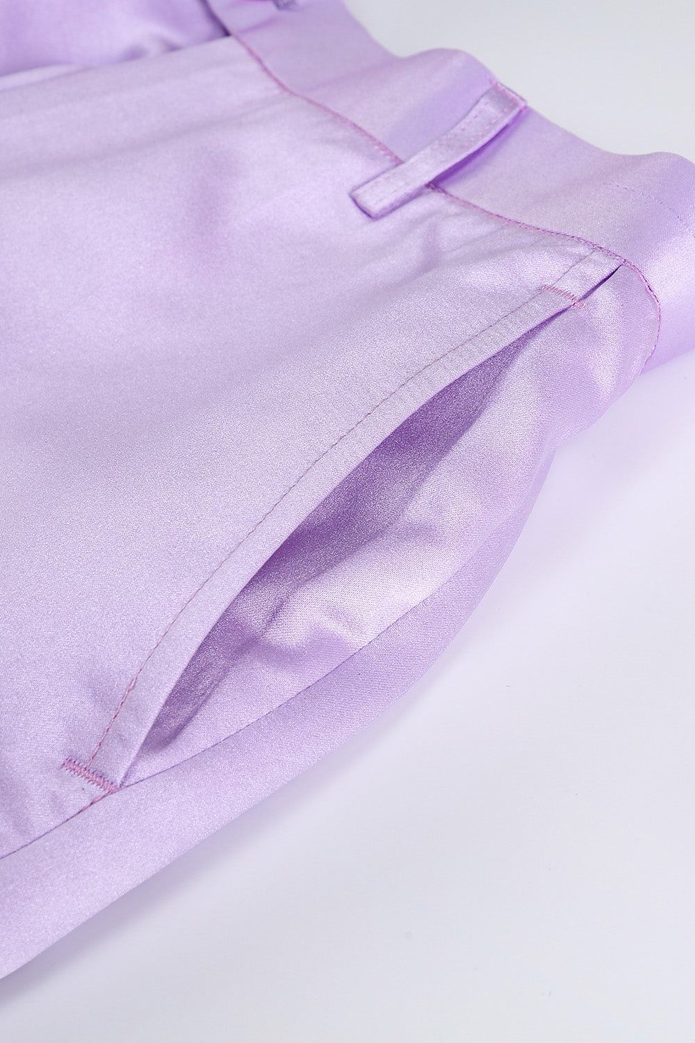 Purple Peak Laple Satin Double Breasted 2 Pieces Women Suits