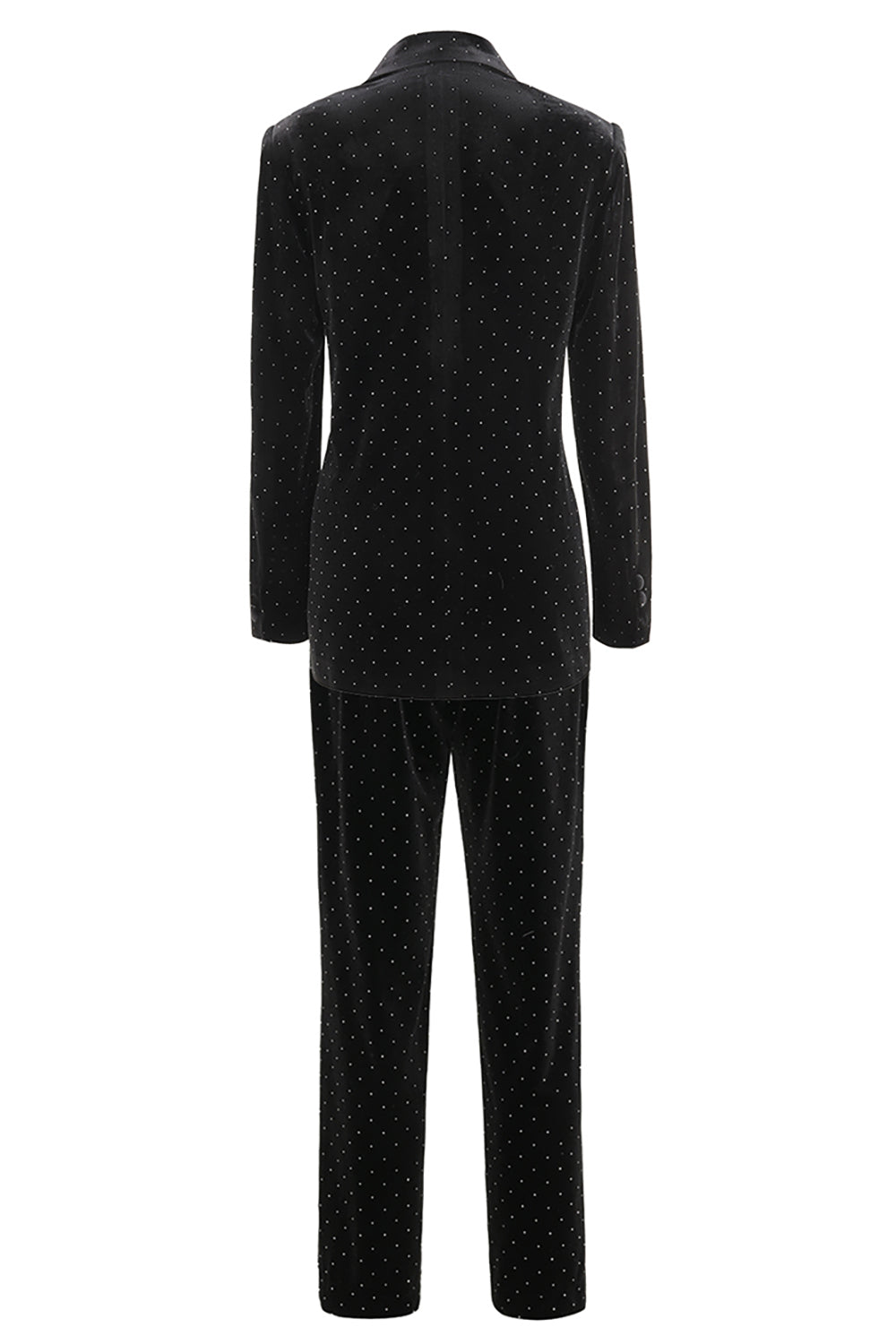 Black Polk Dots Single-breasted Peak Lapel 2 Piece Women's Formal Suit