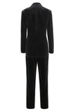 Black Polk Dots Single-breasted Peak Lapel 2 Piece Women's Formal Suit