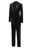 Black Polk Dots Single-breasted Peak Lapel 2 Piece Women's Formal Suit