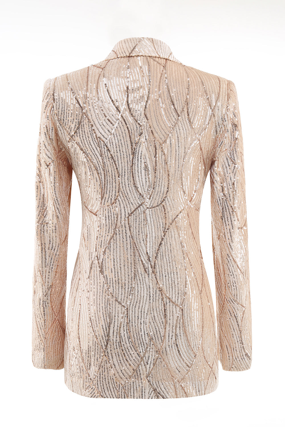 Champagne Peak Lapel Single Breasted Sequin 2 Piece Women's Formal Suits