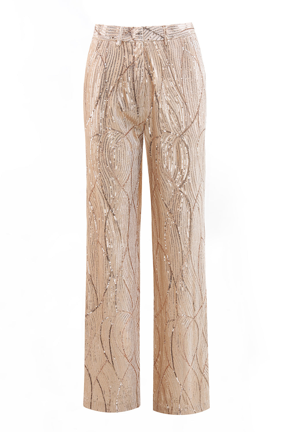 Champagne Peak Lapel Single Breasted Sequin 2 Piece Women's Formal Suits