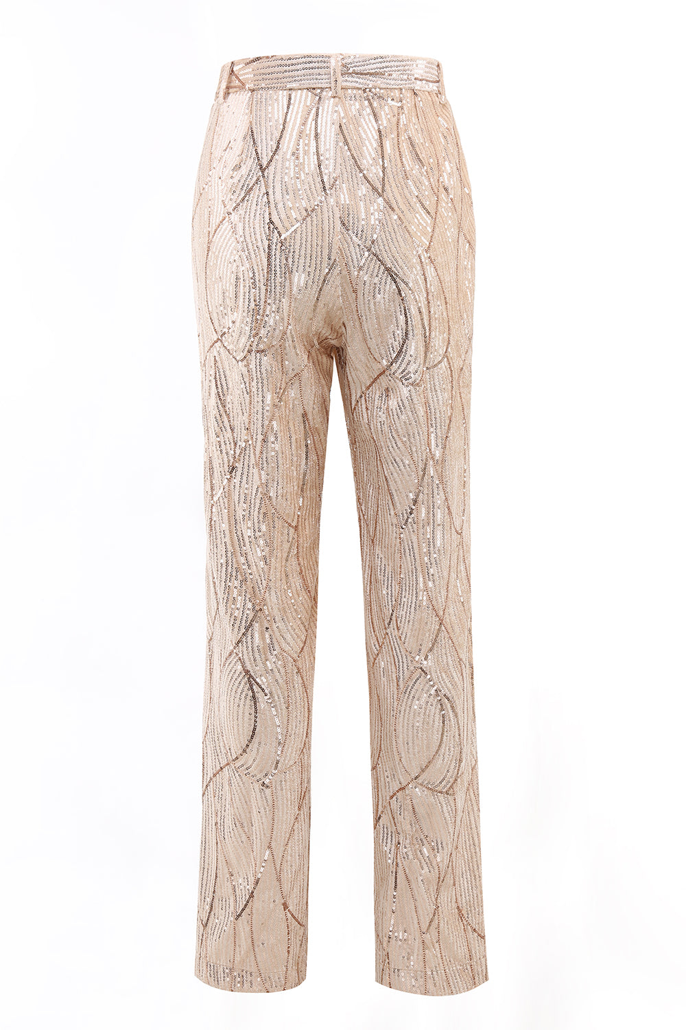 Champagne Peak Lapel Single Breasted Sequin 2 Piece Women's Formal Suits