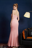 Pink Mermaid Strapless Long Formal Dress with Bow