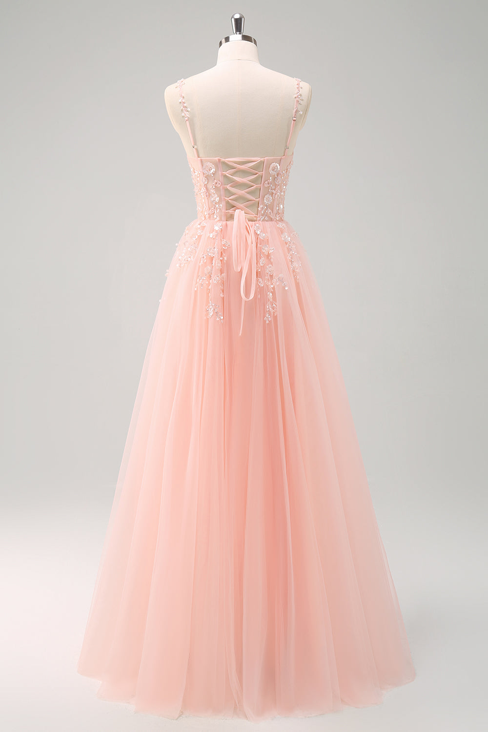 Sparkly Purple A-Line Appliqued Long Formal Dress with Slit