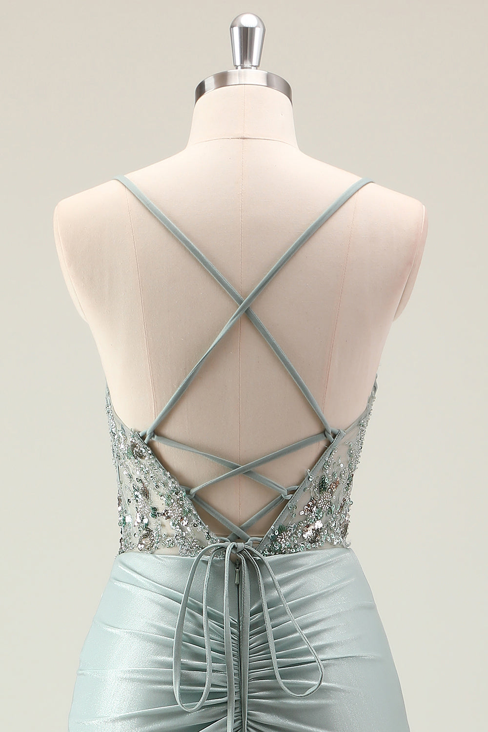 Dark Navy Mermaid Sparkly Sequins Spaghetti Straps Formal Dress with Slit