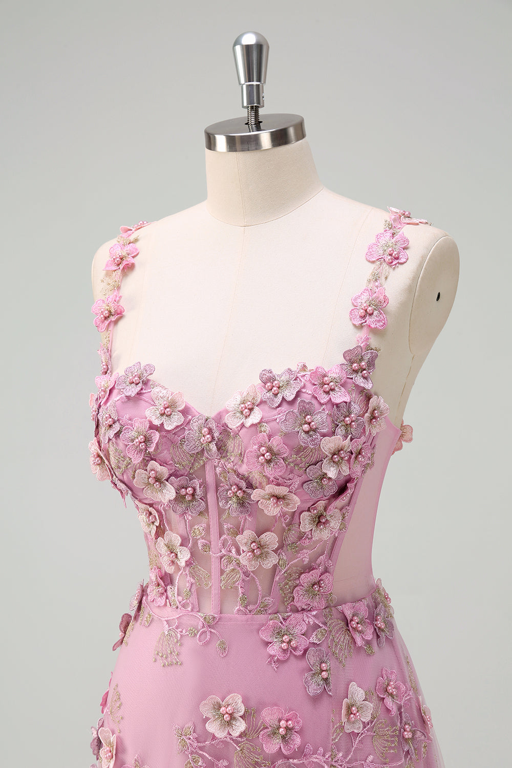 Taro Purple A-Line Off The Shoulder Applique Long Formal Dress with Slit
