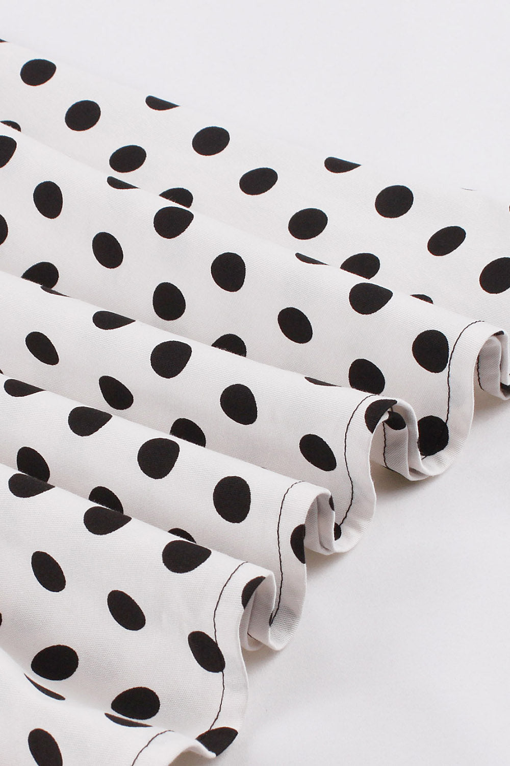 A Line Black Polka Dots Short Sleeves 1950s Dress with Belt