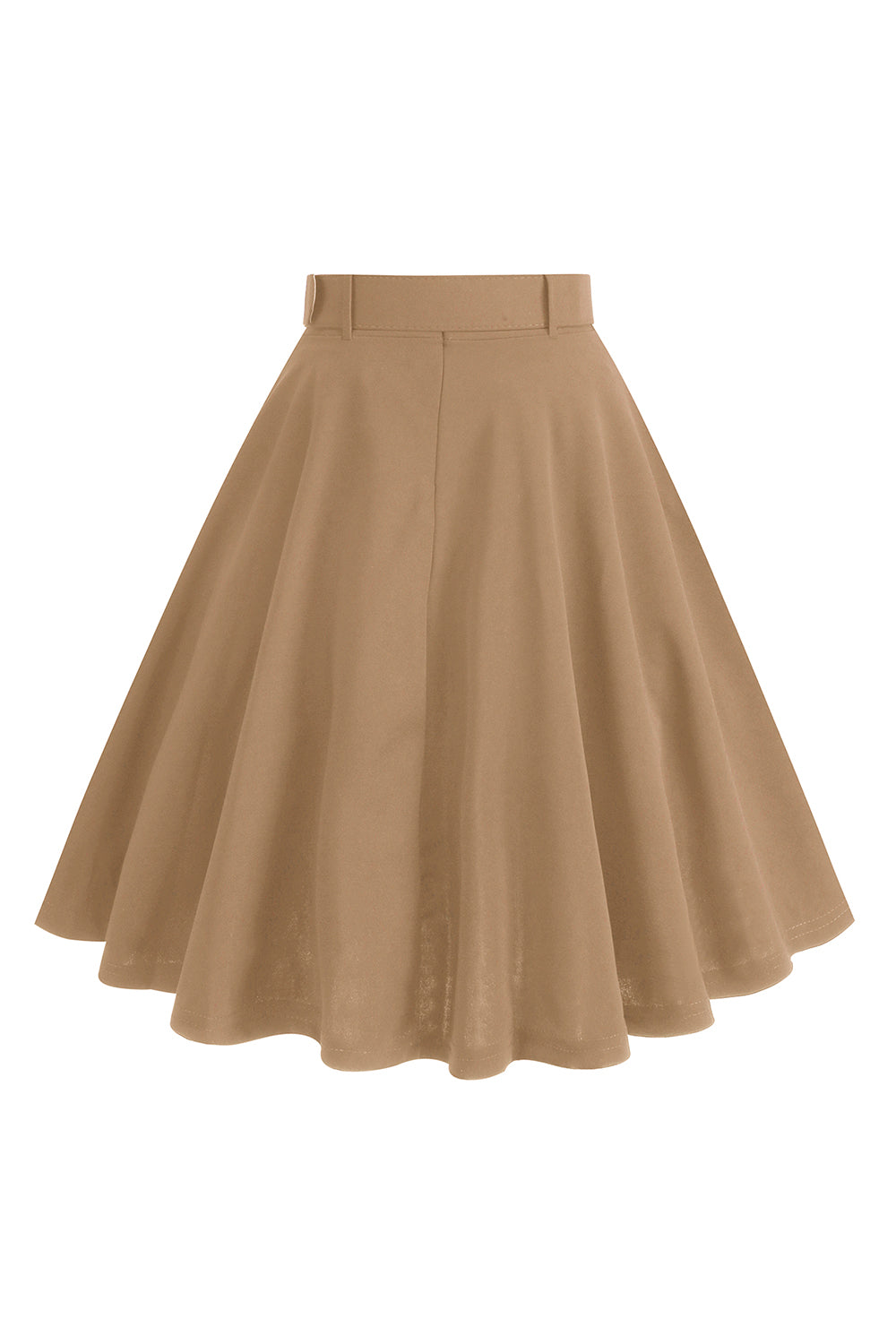 Black Button Front A Line Casual Midi Skirt