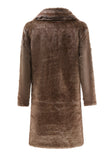 Fluffy Coffee Long Men Faux Fur Coat with Pockets
