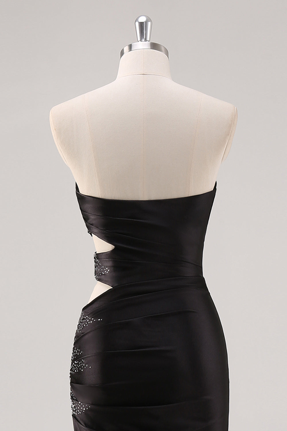 Sparkly Sweetheart Black Sheath Formal Dress with Slit