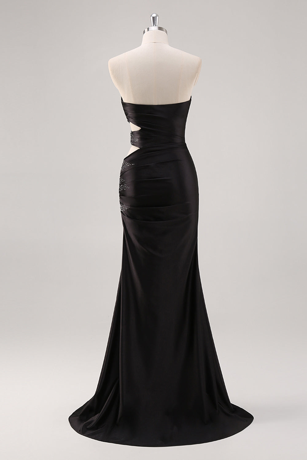 Sparkly Sweetheart Black Sheath Formal Dress with Slit