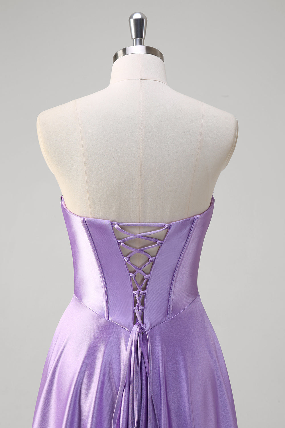 Purple A Line Sweetheart Corset Long Formal Dress