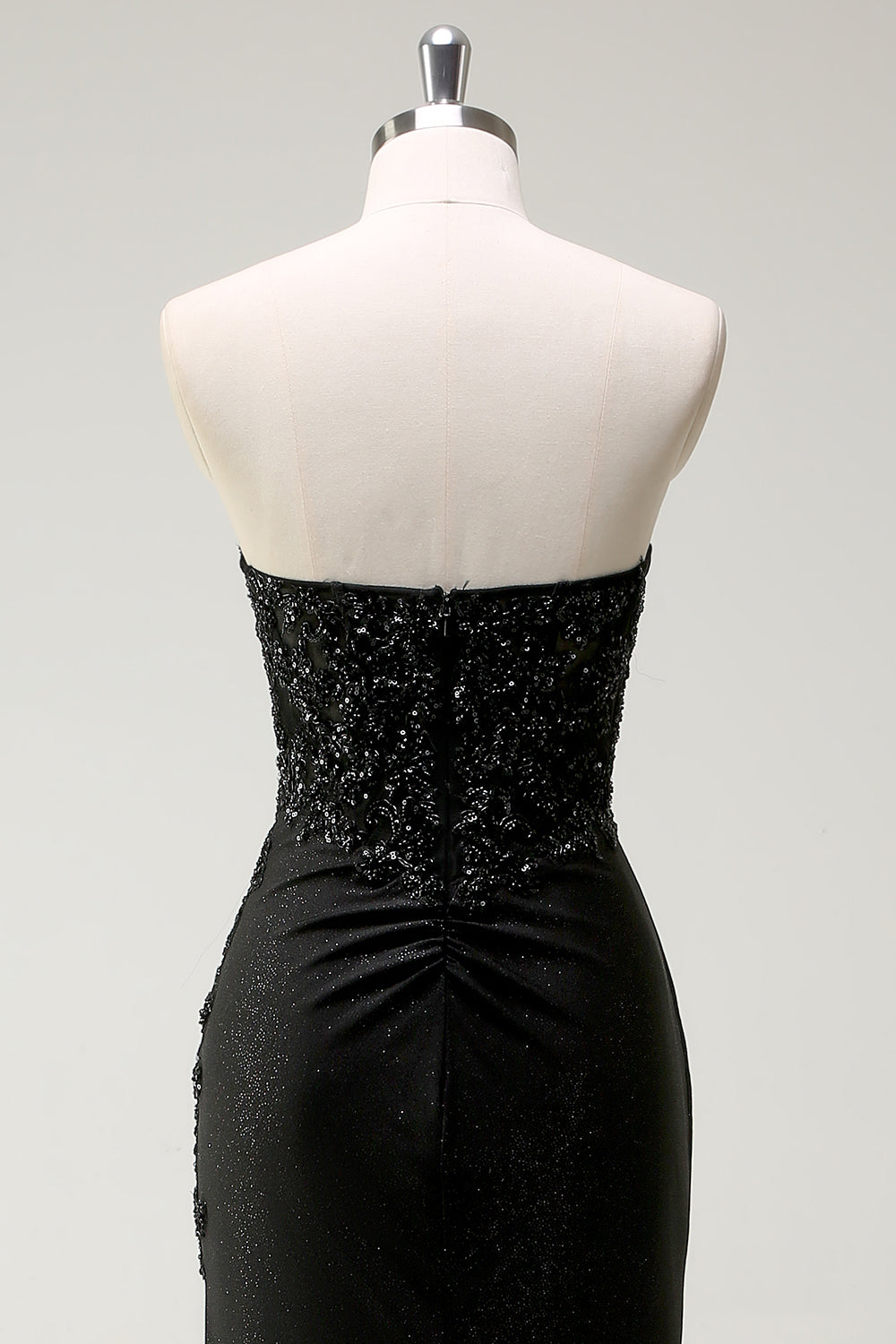 Sparkly Sweetheart Black Long Sequin Formal Dress With Slit