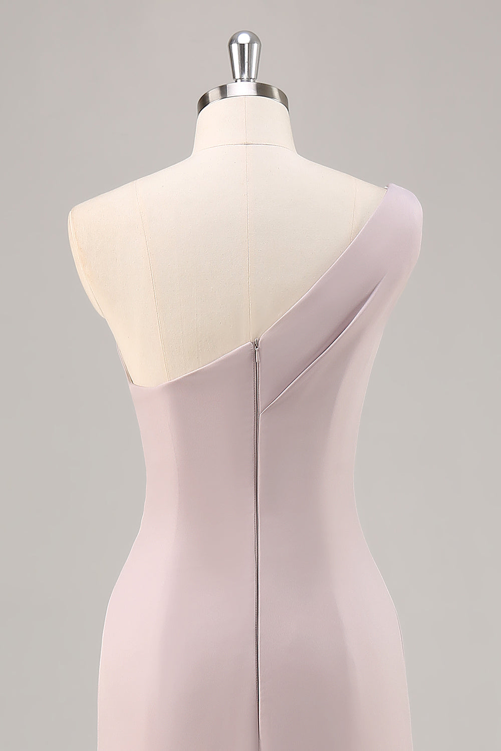 Satin Khaki One Shoulder Mermaid Long Formal Dress