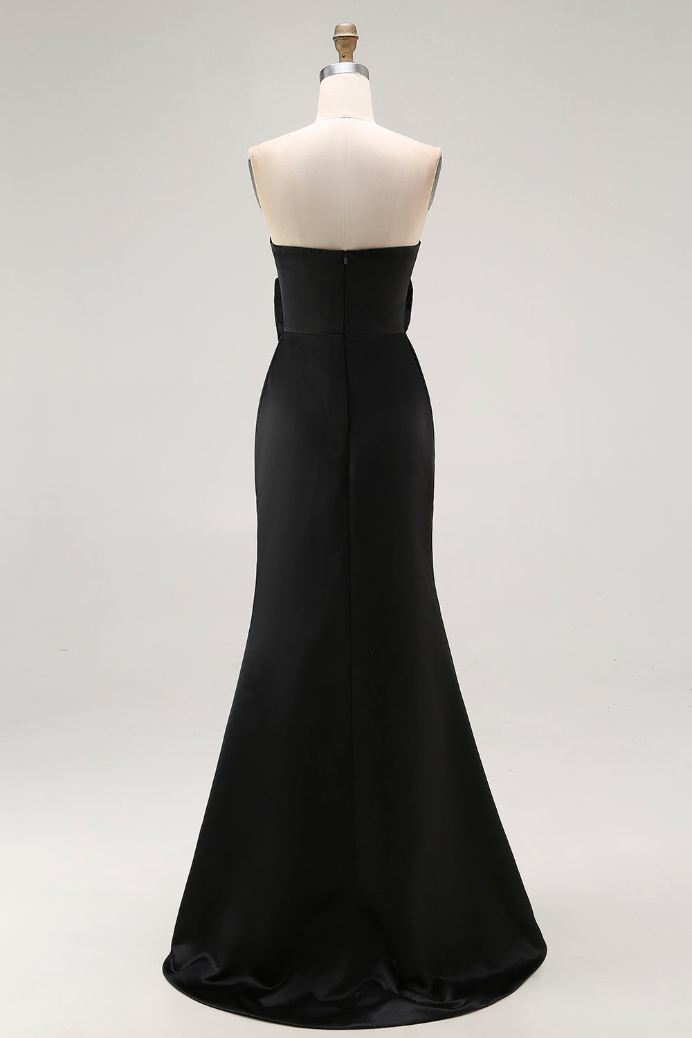 Strapless Mermaid Black Long Formal Dress with Slit