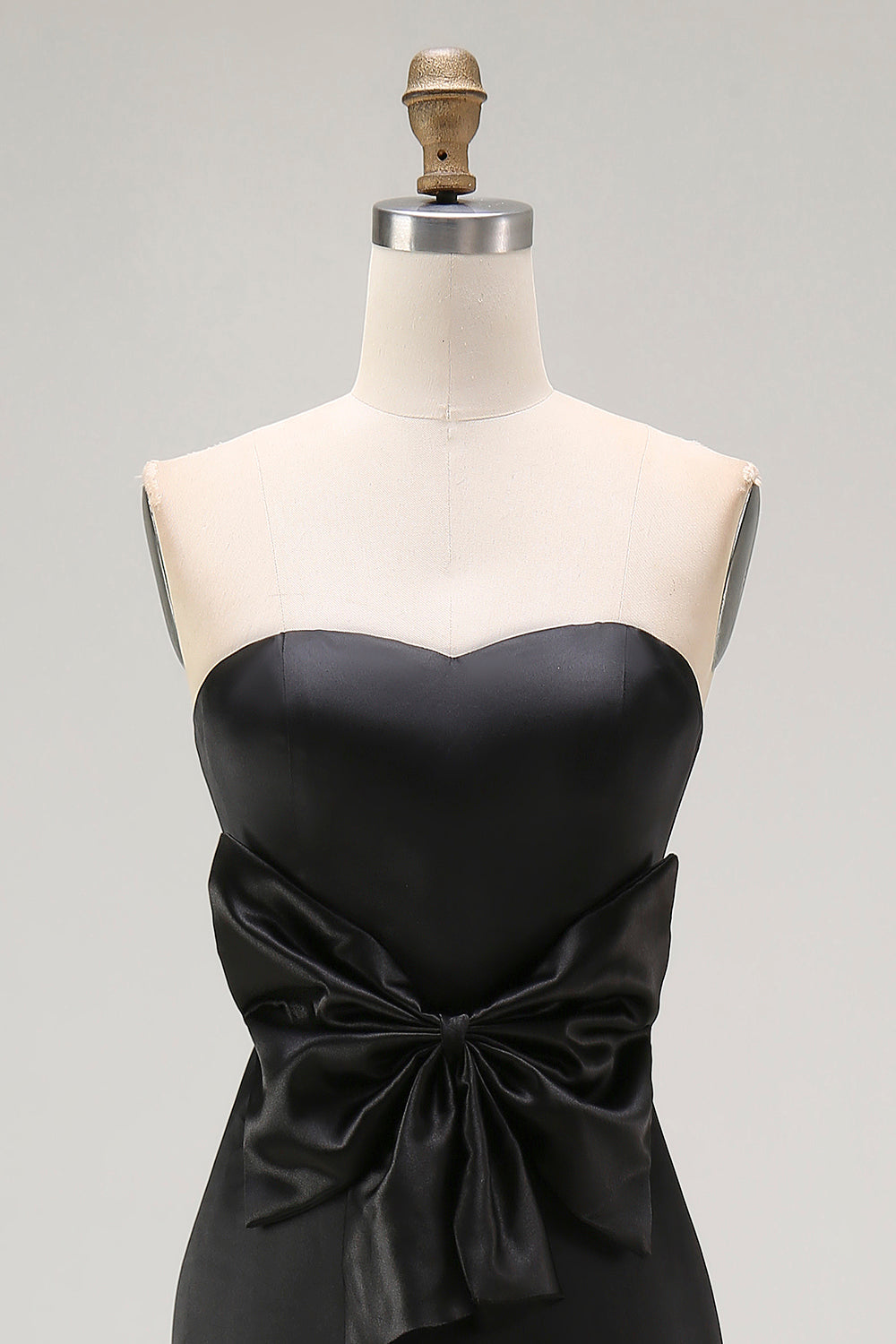 Strapless Mermaid Black Long Formal Dress with Slit