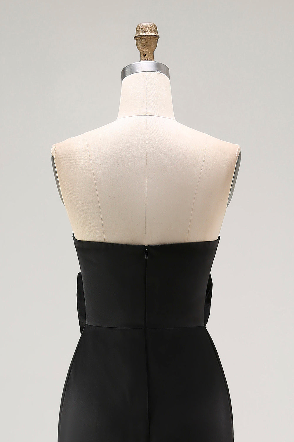 Strapless Mermaid Black Long Formal Dress with Slit