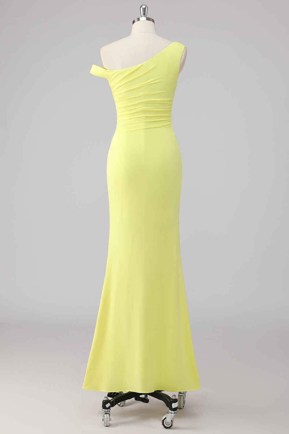 Simple Lemon Mermaid One Shoulder Long Formal Dress