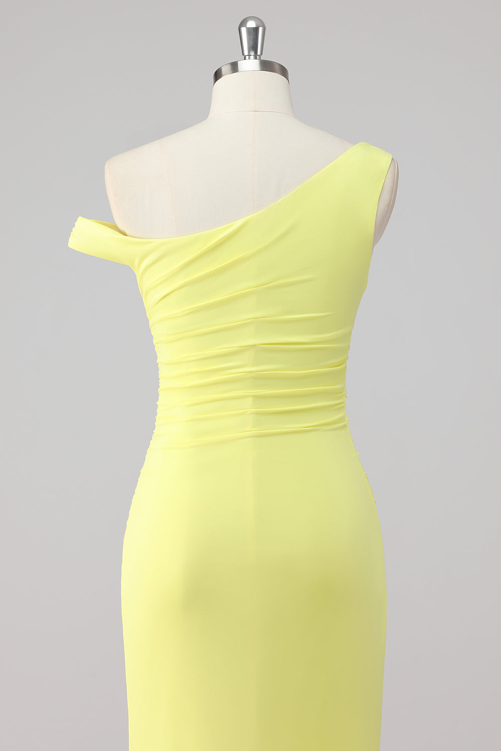Simple Lemon Mermaid One Shoulder Long Formal Dress