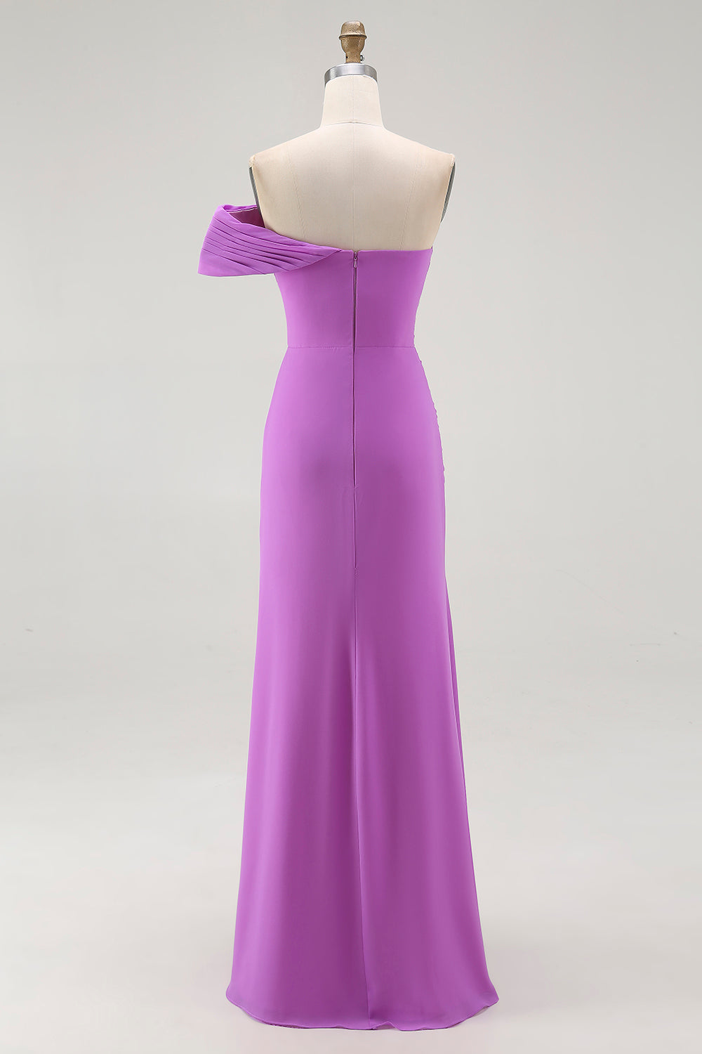 Off The Shoulder Purple Sheath Long Formal Dress with Slit