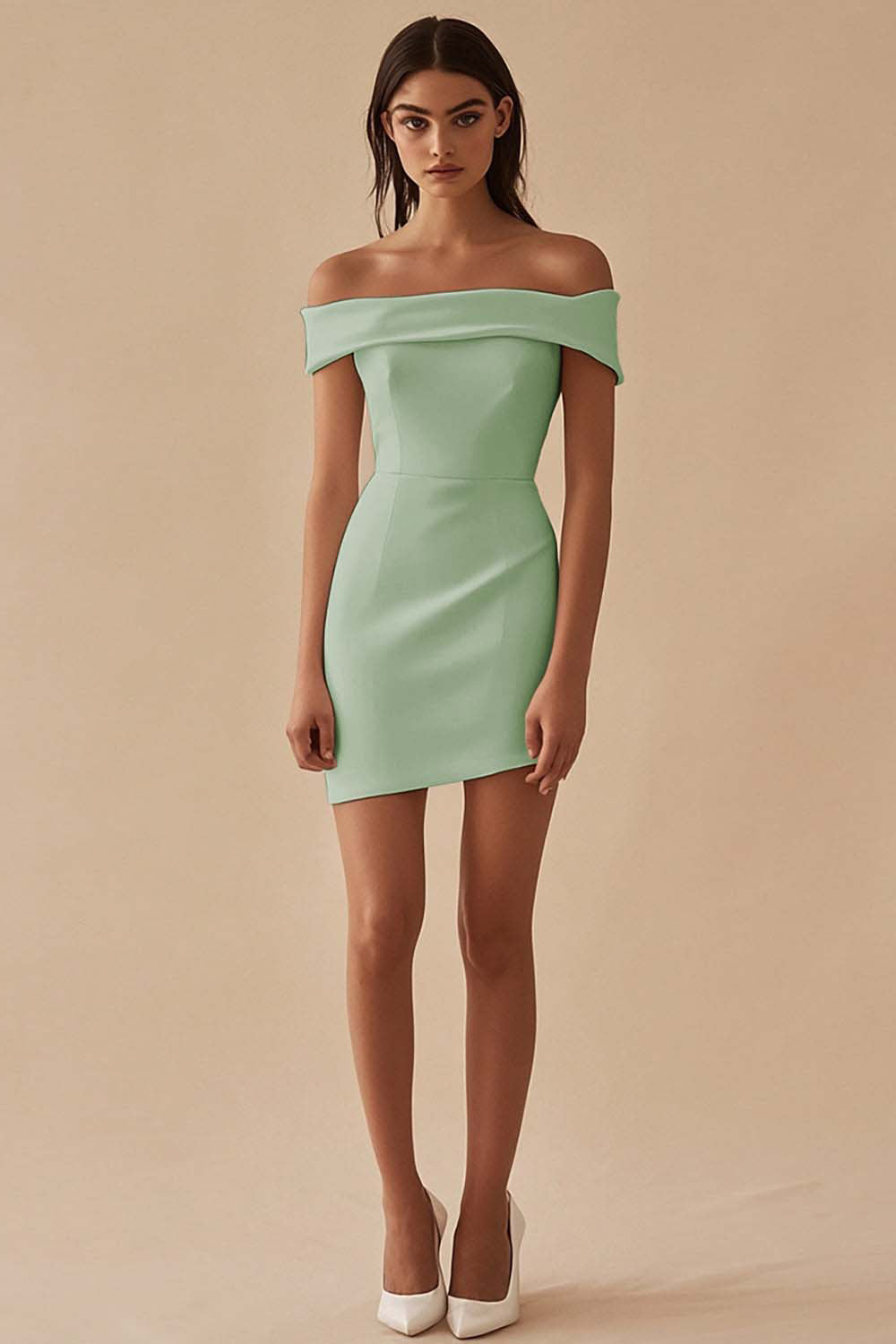 Satin Black Off the Shoulder Bodycon Short Cocktail Dress