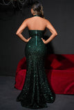 Sparkly Black Sequins Halter Mermaid Long Formal Dress with Slit