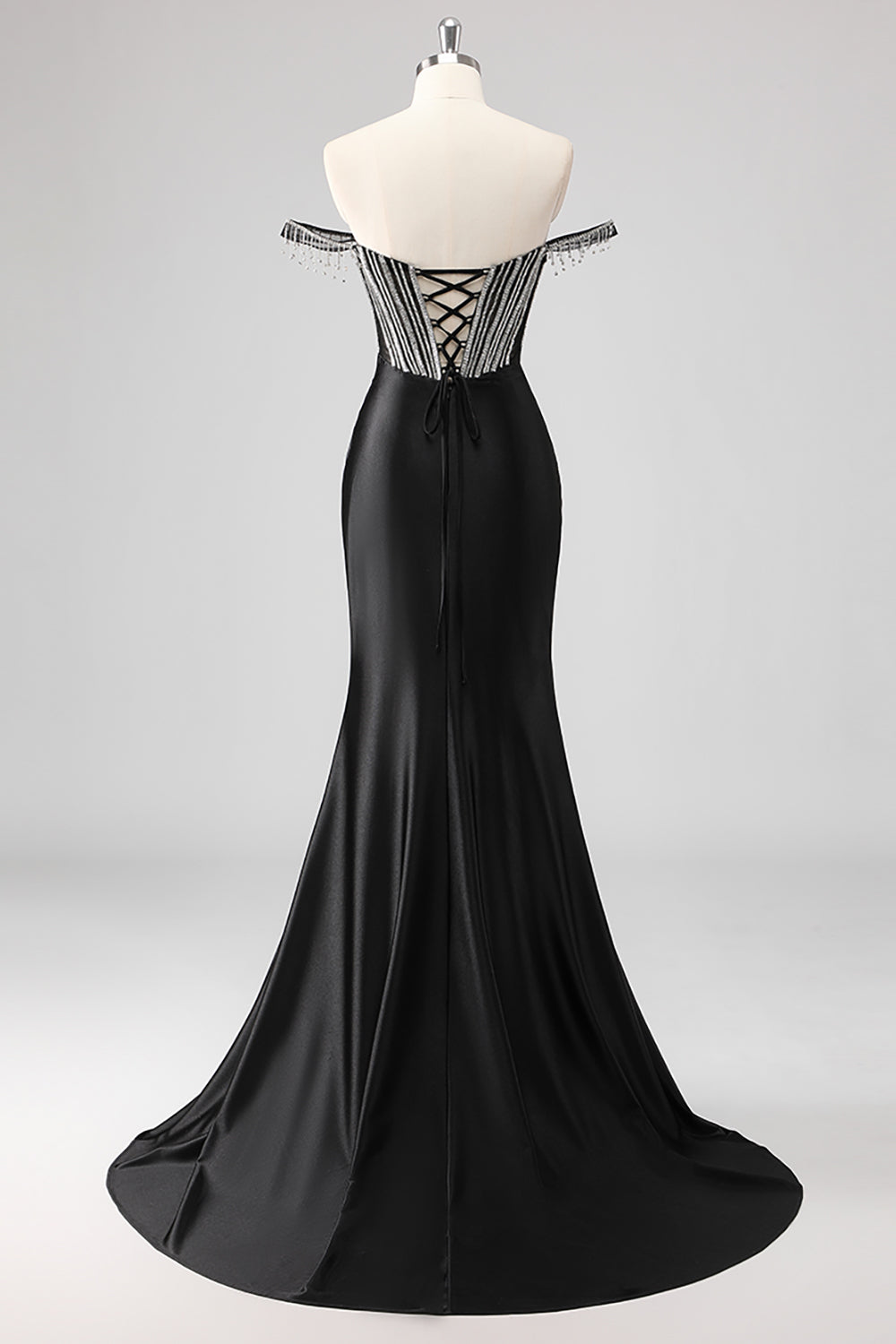 Sparkly Pink Mermaid Cold Shoulder Corset Long Formal Dress with Slit