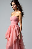Dusty Rose Sweetheart Ruffled Formal Dress