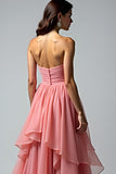 Dusty Rose Sweetheart Ruffled Formal Dress