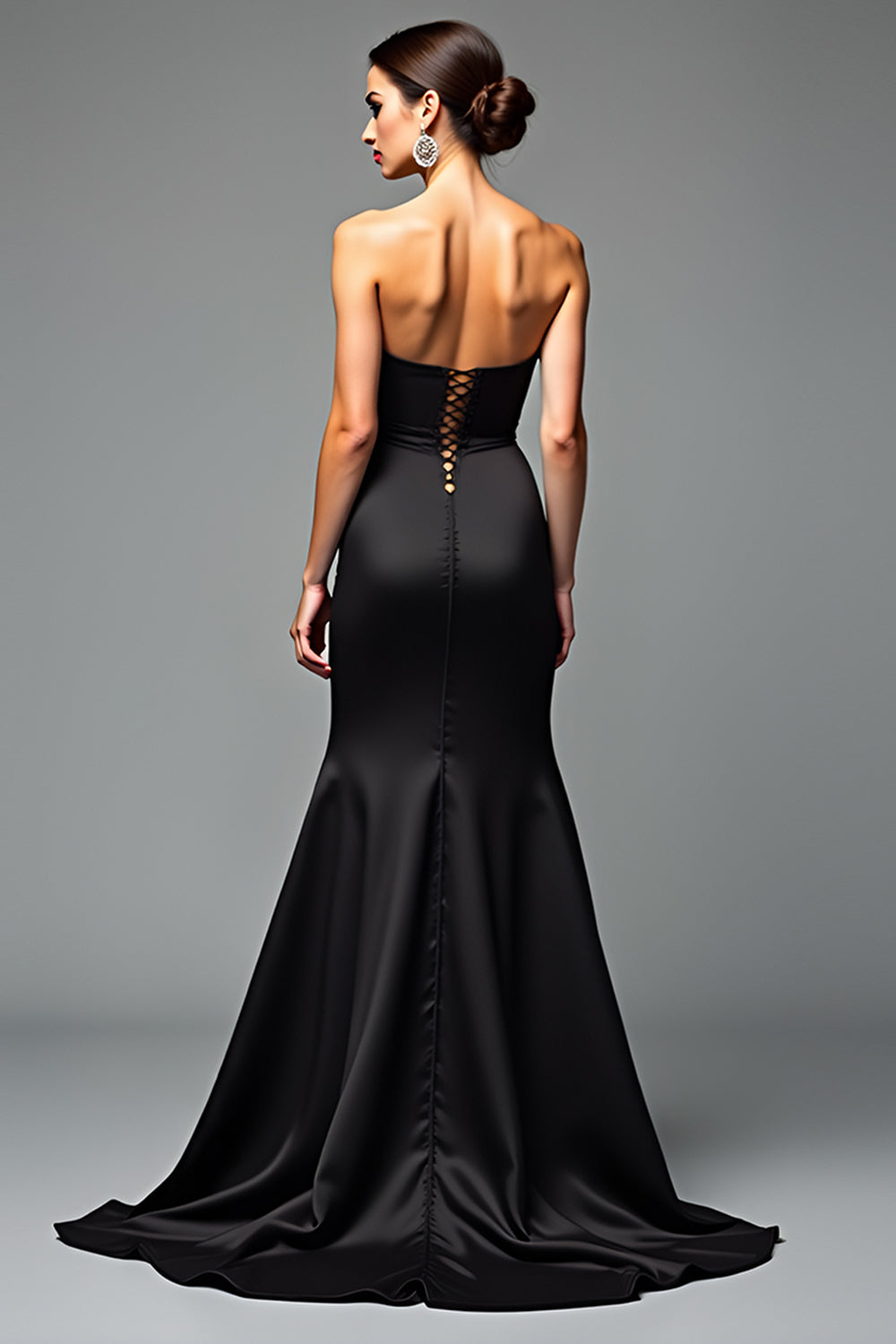 Black A Line Sweetheart Long Formal Dress with Slit