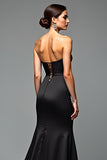 Black A Line Sweetheart Long Formal Dress with Slit